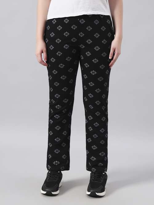 women printed mid rise regular fit track pant - 22029050 - Standard Image - 0