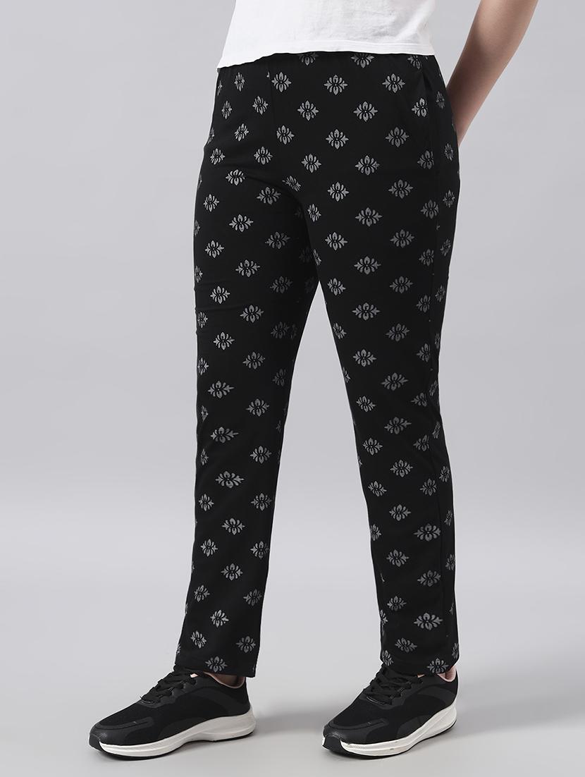 women printed mid rise regular fit track pant - 22029050 - Standard Image - 2