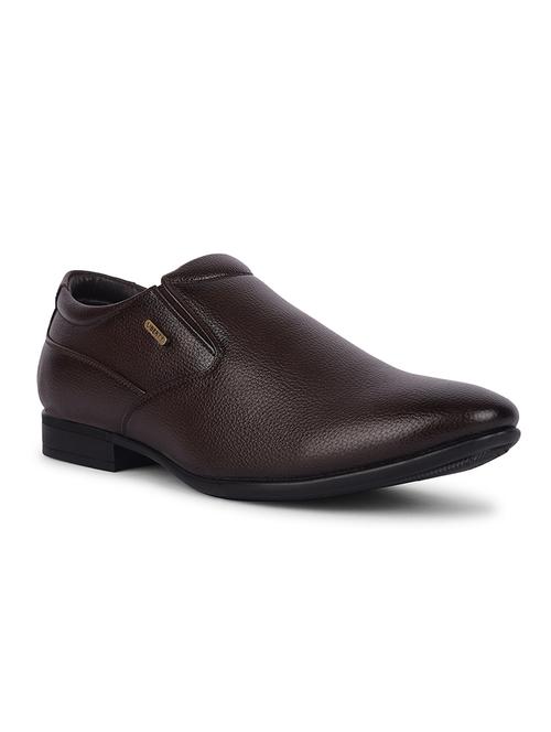 men solid slip on formal shoes - 22029095 - Standard Image - 0