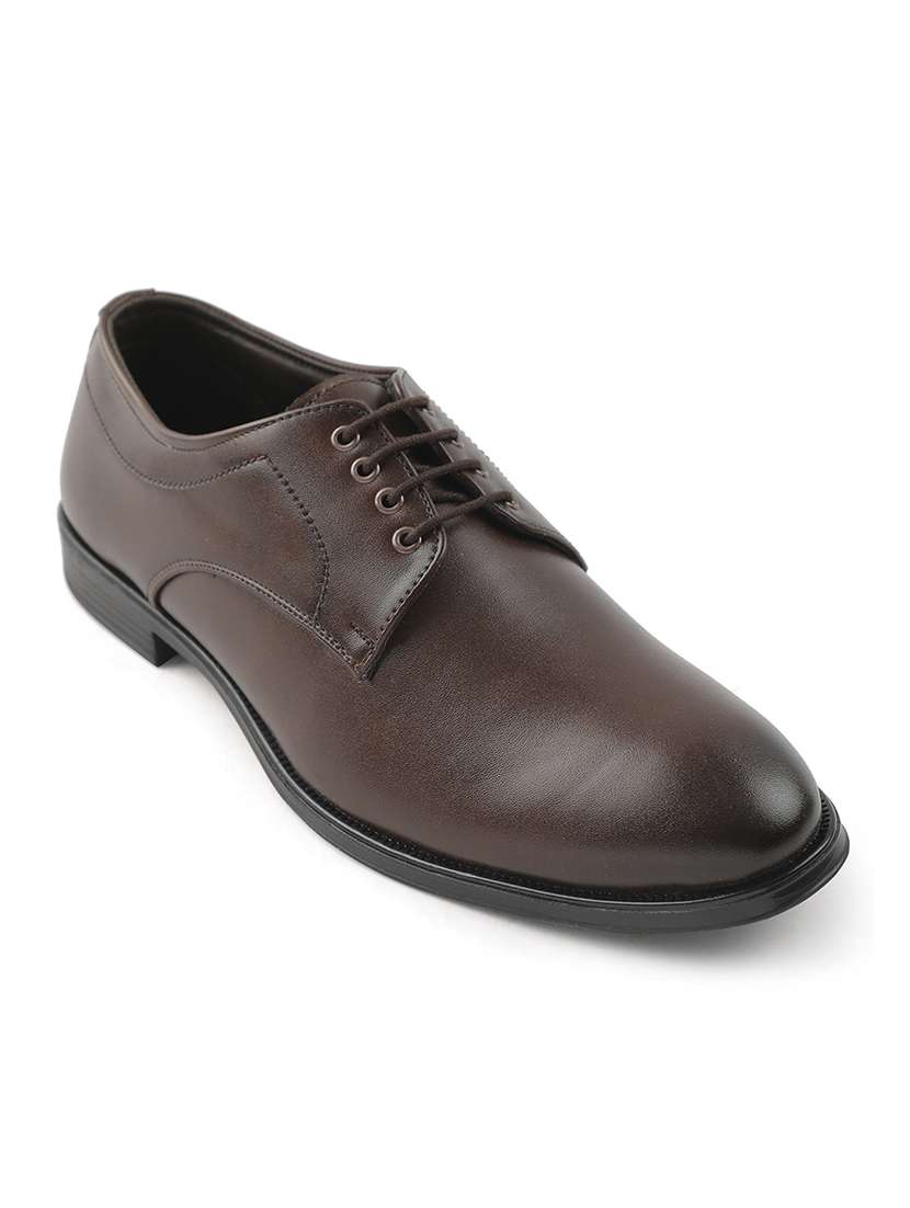 men brown lace-up derby
