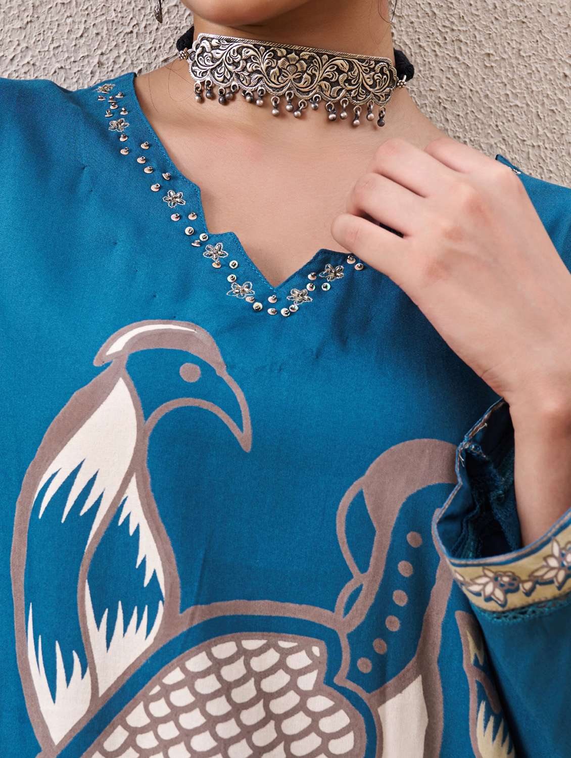 Women Printed Long Sleeve Kurta Palazzo Set