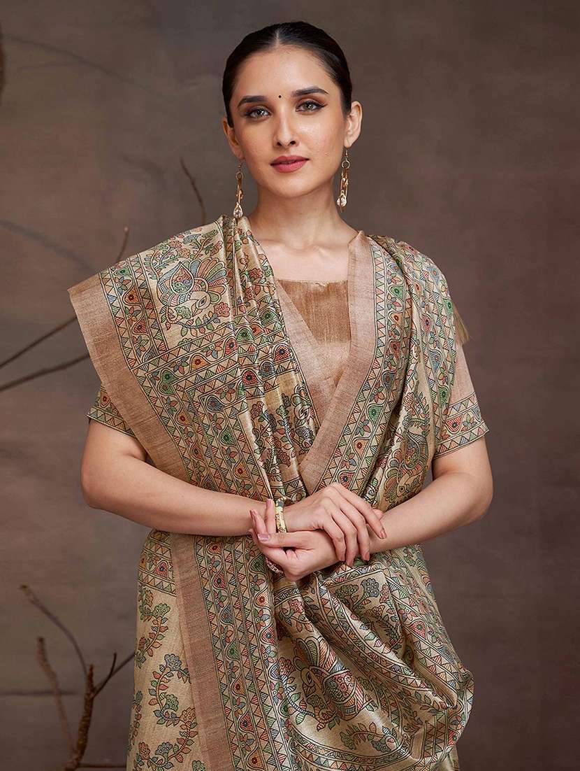 women printed casual wear saree with blouse - 22029432 -  Standard Image - 2