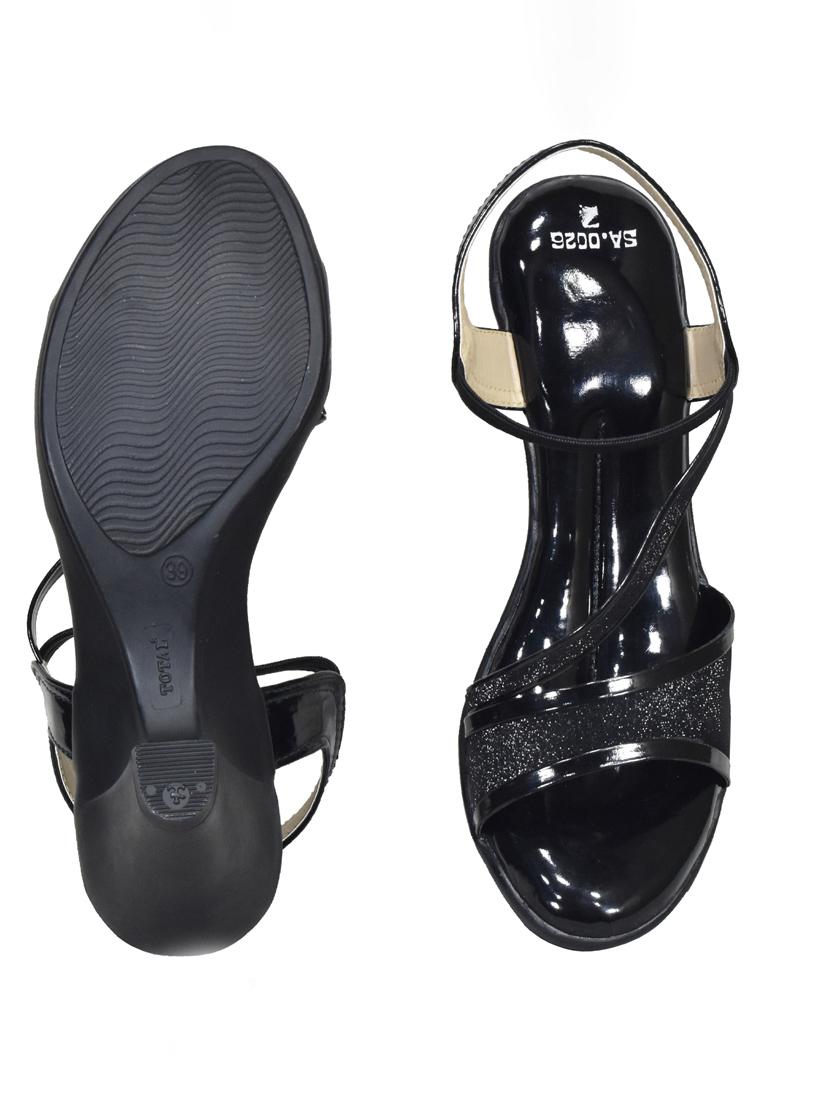 women black solid back strpa sandal - 22029457 - Standard Image - 2