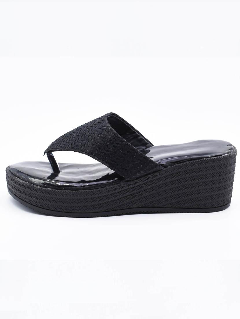 women solid slip on platfom wedges - 22029471 - Standard Image - 2