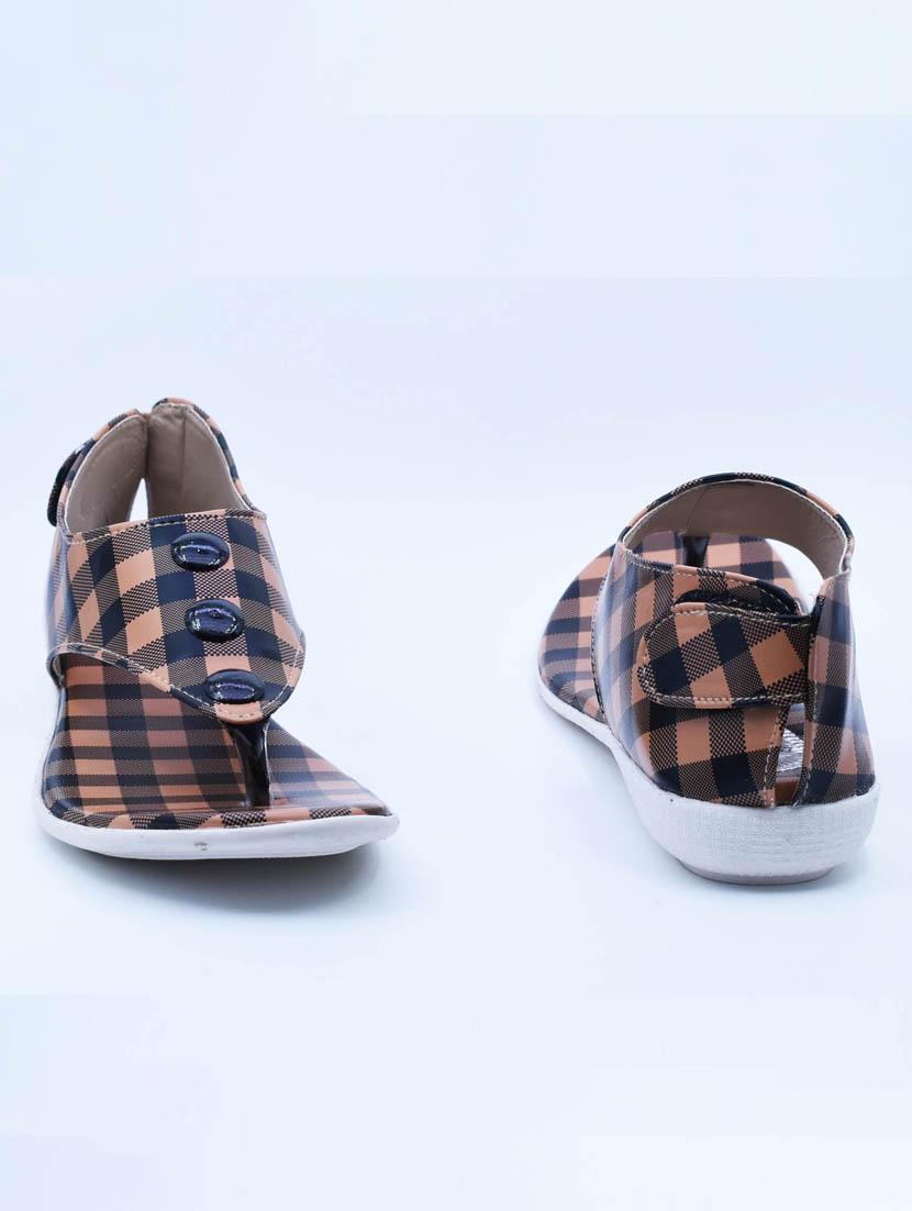 women checkered back strap flats - 22029482 - Standard Image - 2