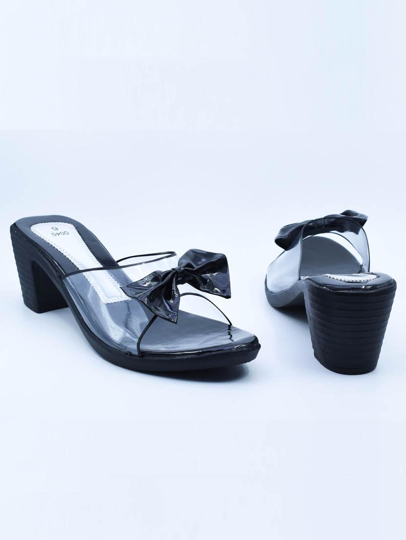women solid slip on block heel sandal - 22029498 - Standard Image - 2