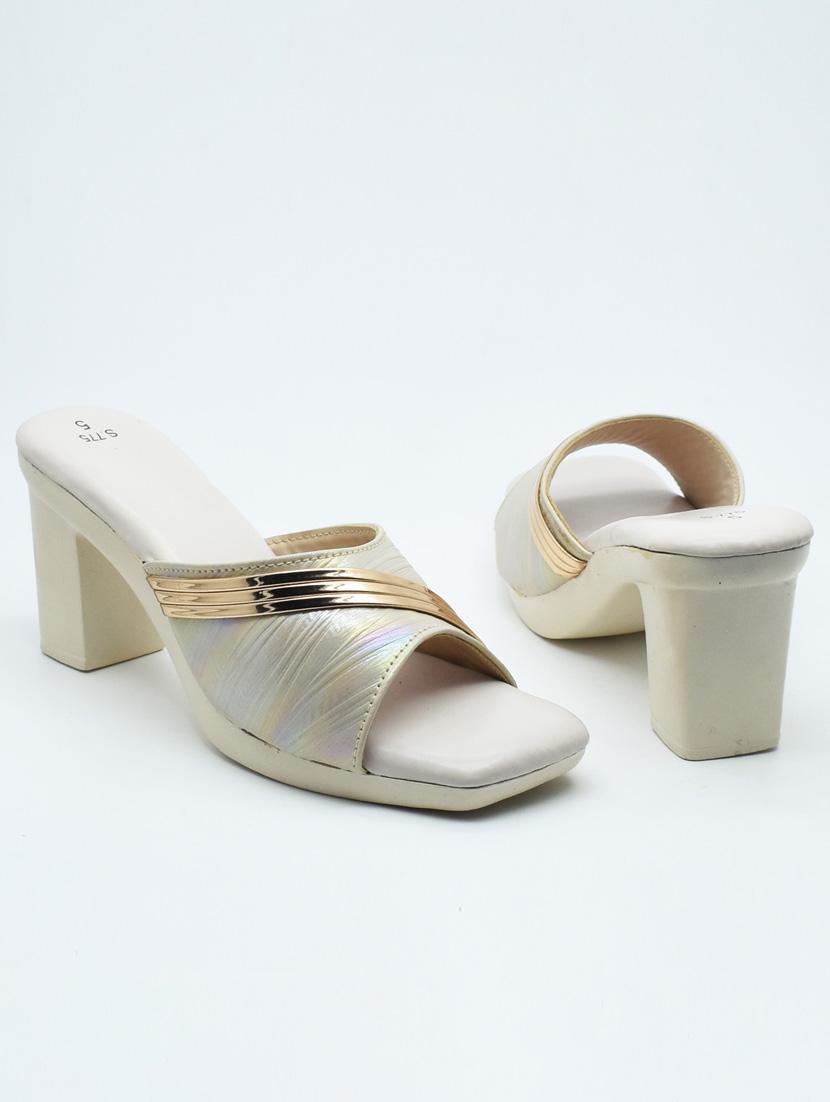 women solid slip on block heel sandal - 22029522 - Standard Image - 2