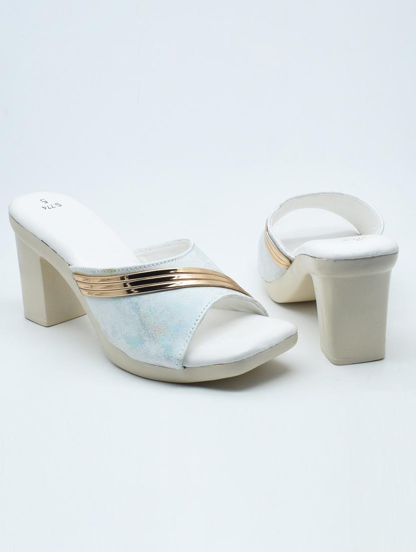 women solid slip on block heel sandal - 22029523 - Standard Image - 2