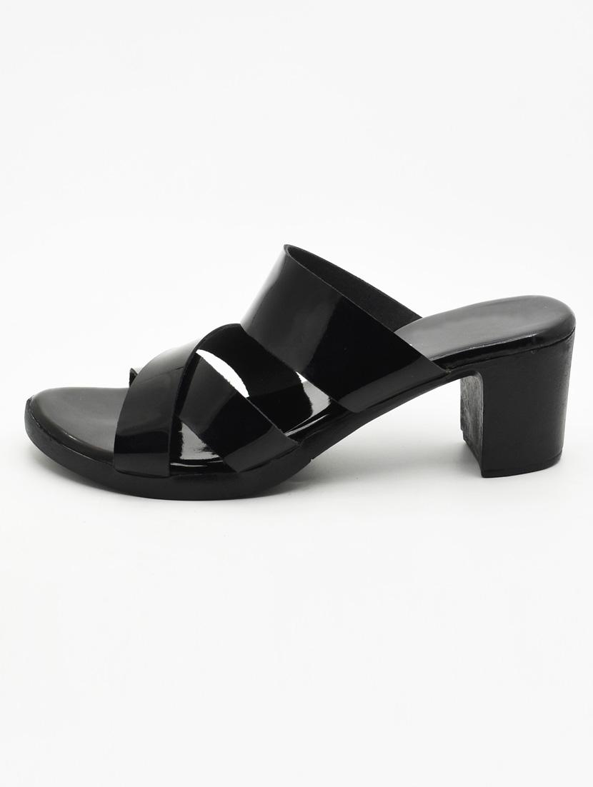 women solid slip on block heel sandal - 22029526 - Standard Image - 2