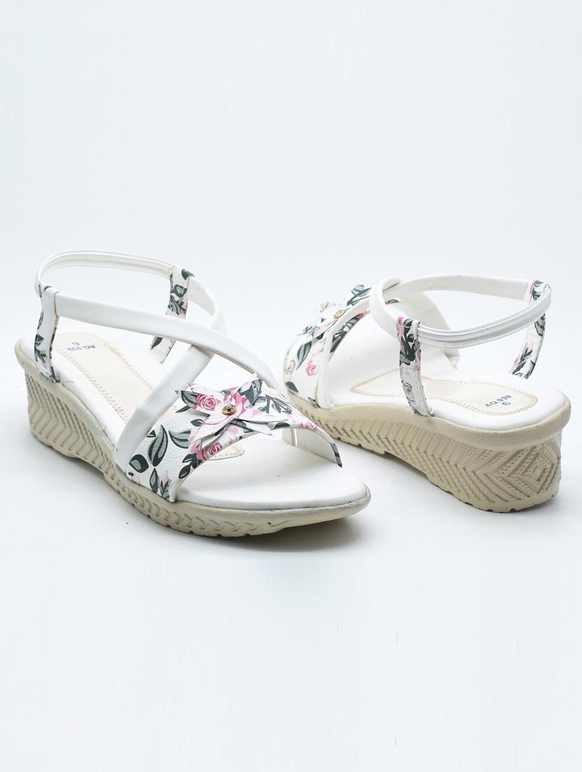women floral print back strap wedges - 22029542 - Standard Image - 2