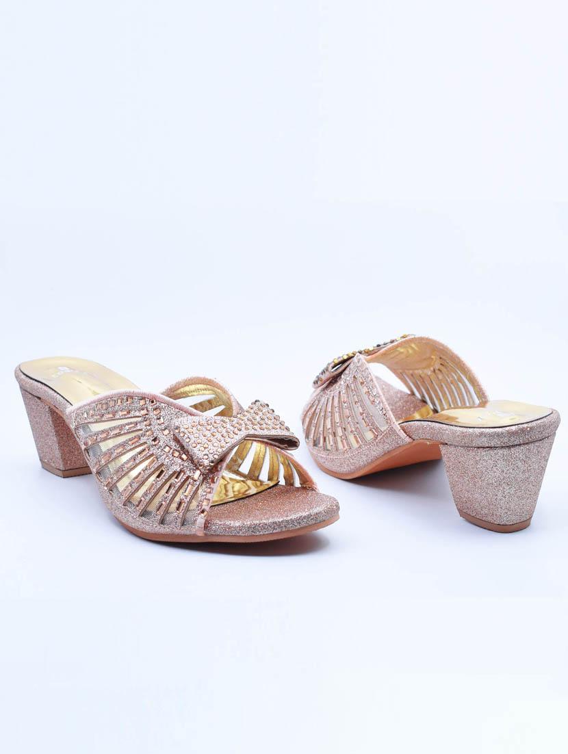 women embellished slip on block heel sandal - 22029544 - Standard Image - 2