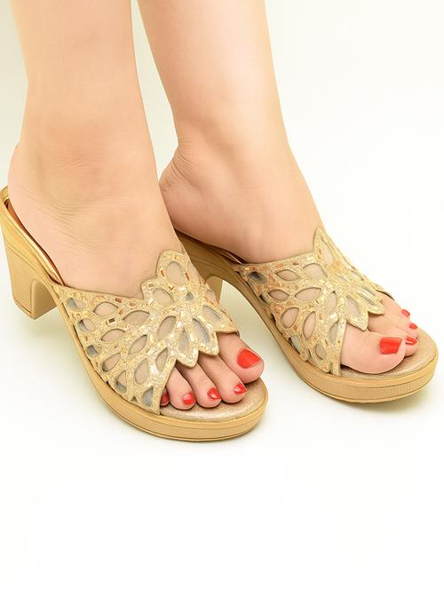 women embellished slip on block heel sandal - 22029547 - Standard Image - 0