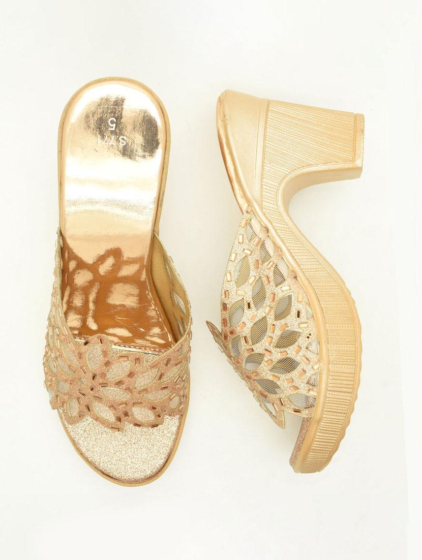 women embellished slip on block heel sandal - 22029547 - Standard Image - 2