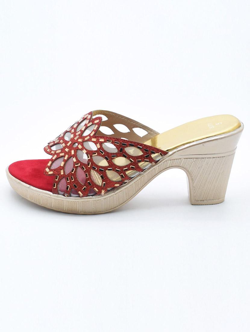 women embellished slip on block heel sandal - 22029549 - Standard Image - 2
