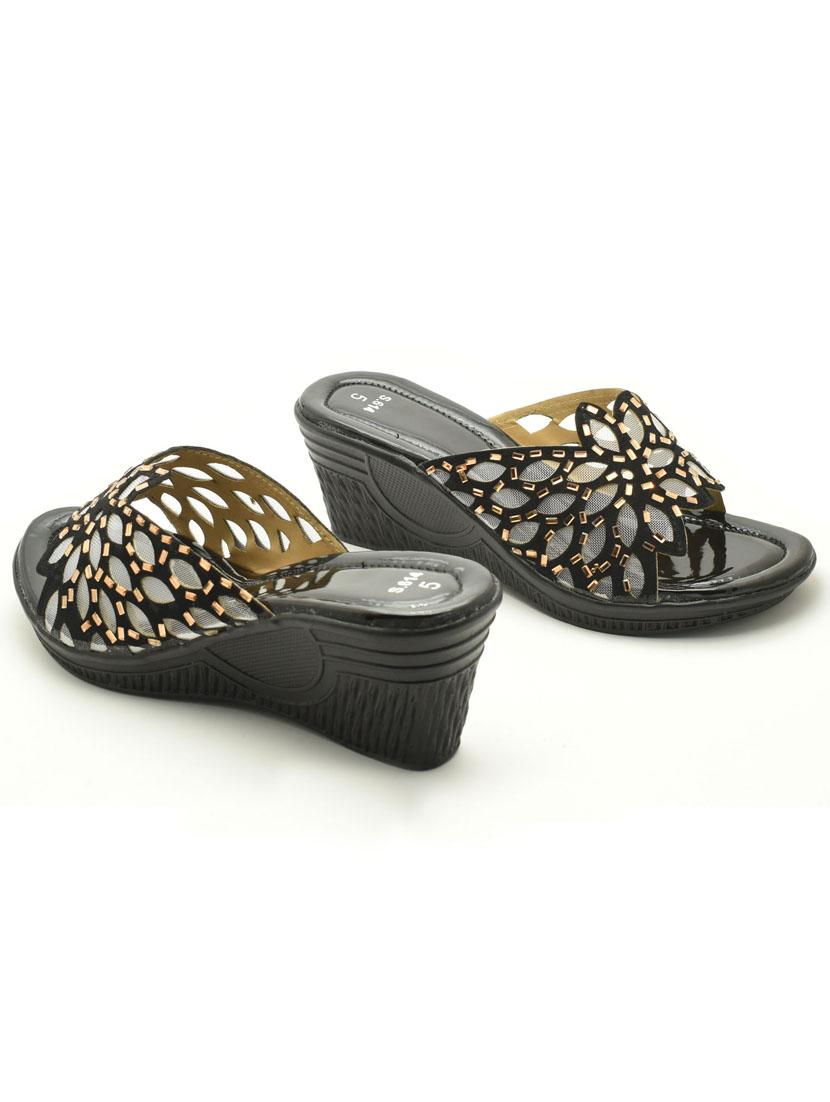 women embellished slip on wedges - 22029554 - Standard Image - 2