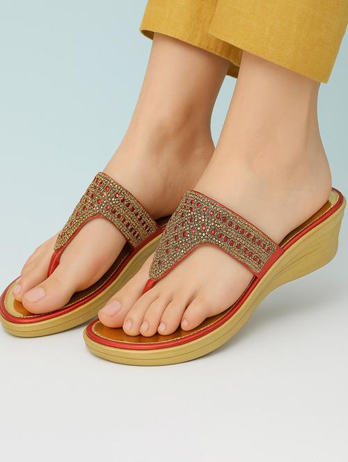 women embellished slip on wedges - 22029556 - Standard Image - 0