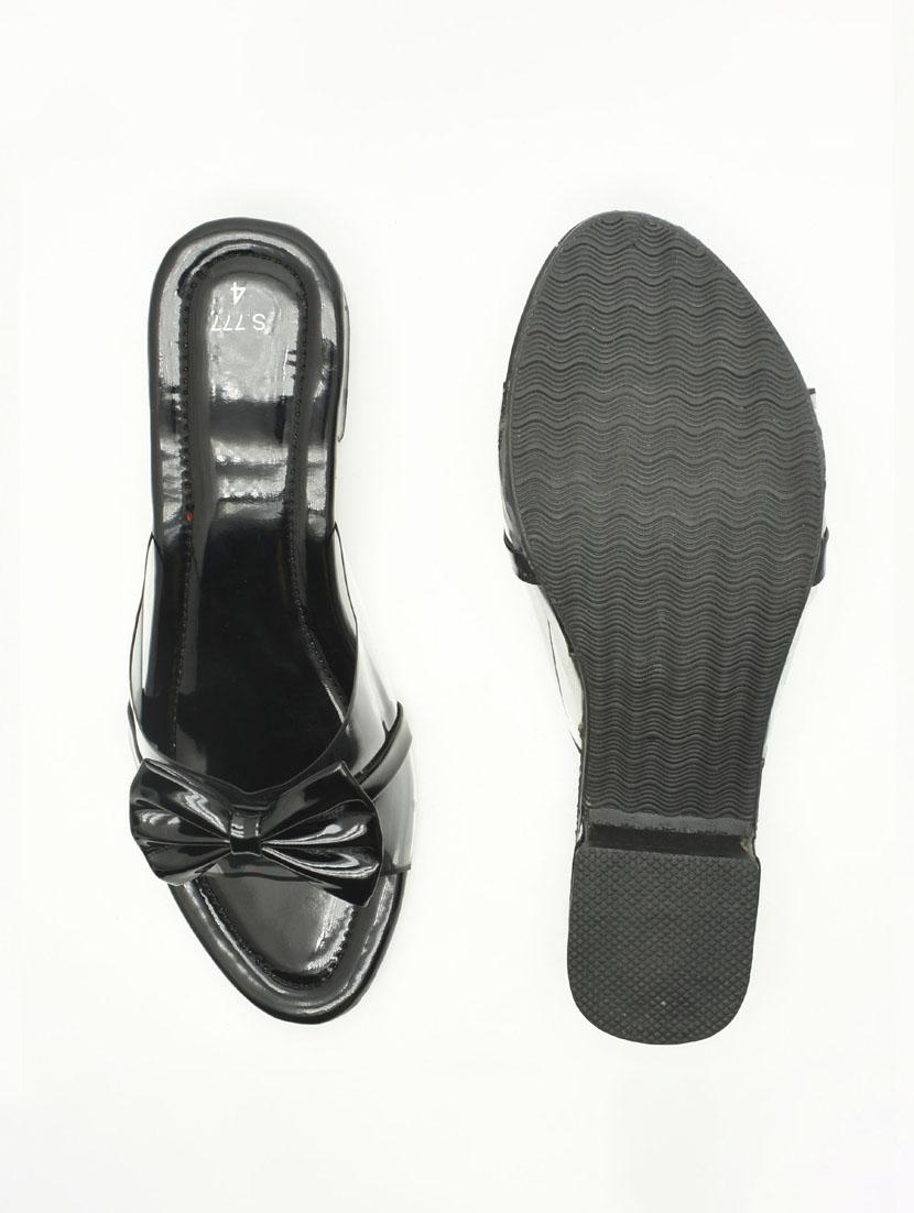 women solid slip on block heel sandal - 22029591 - Standard Image - 2