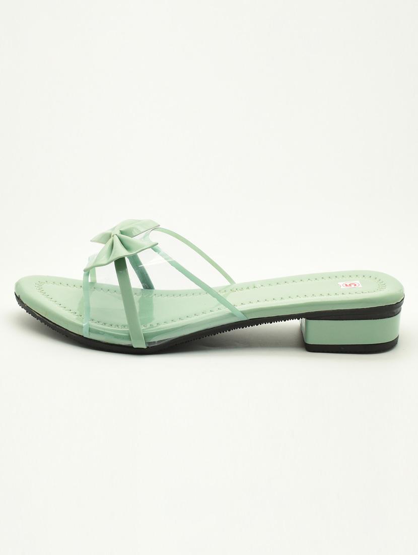 women solid slip on block heel sandal - 22029594 - Standard Image - 2
