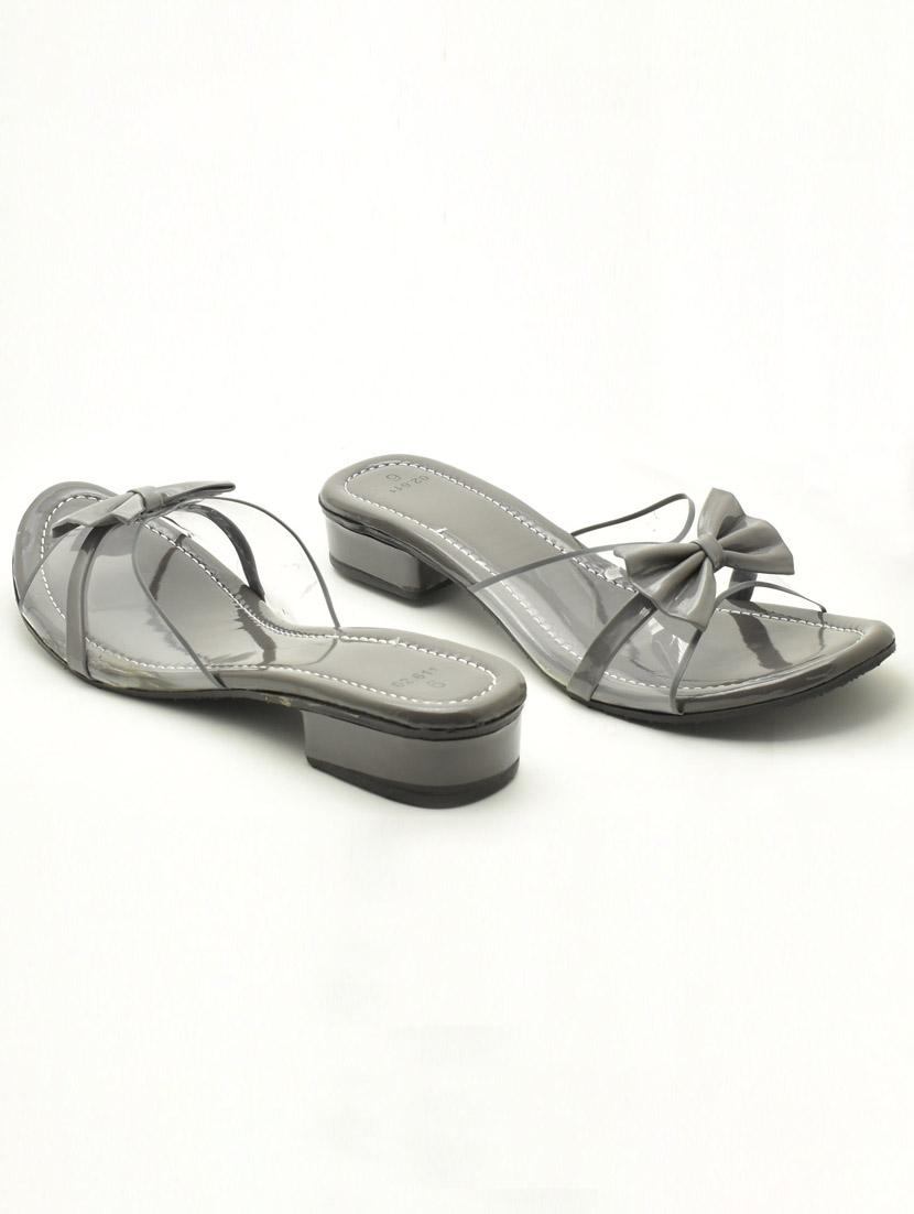 women solid slip on block heel sandal - 22029595 - Standard Image - 2
