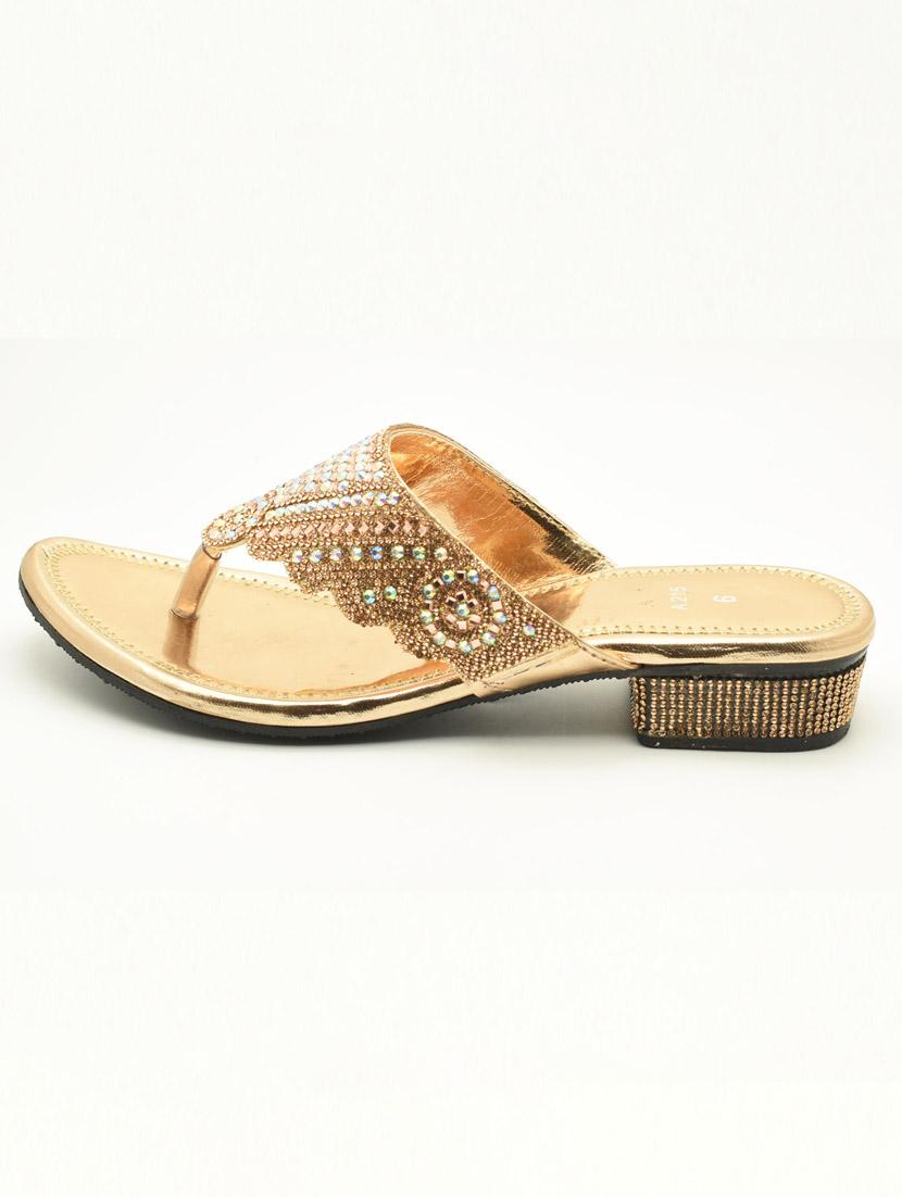 women embellished slip on block heel sandal - 22029599 - Standard Image - 2
