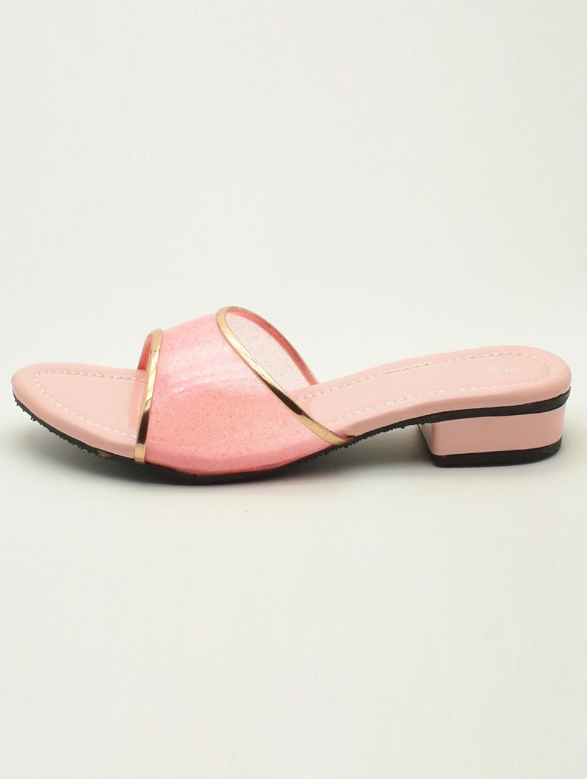 women solid slip on block heel sandal - 22029601 - Standard Image - 2