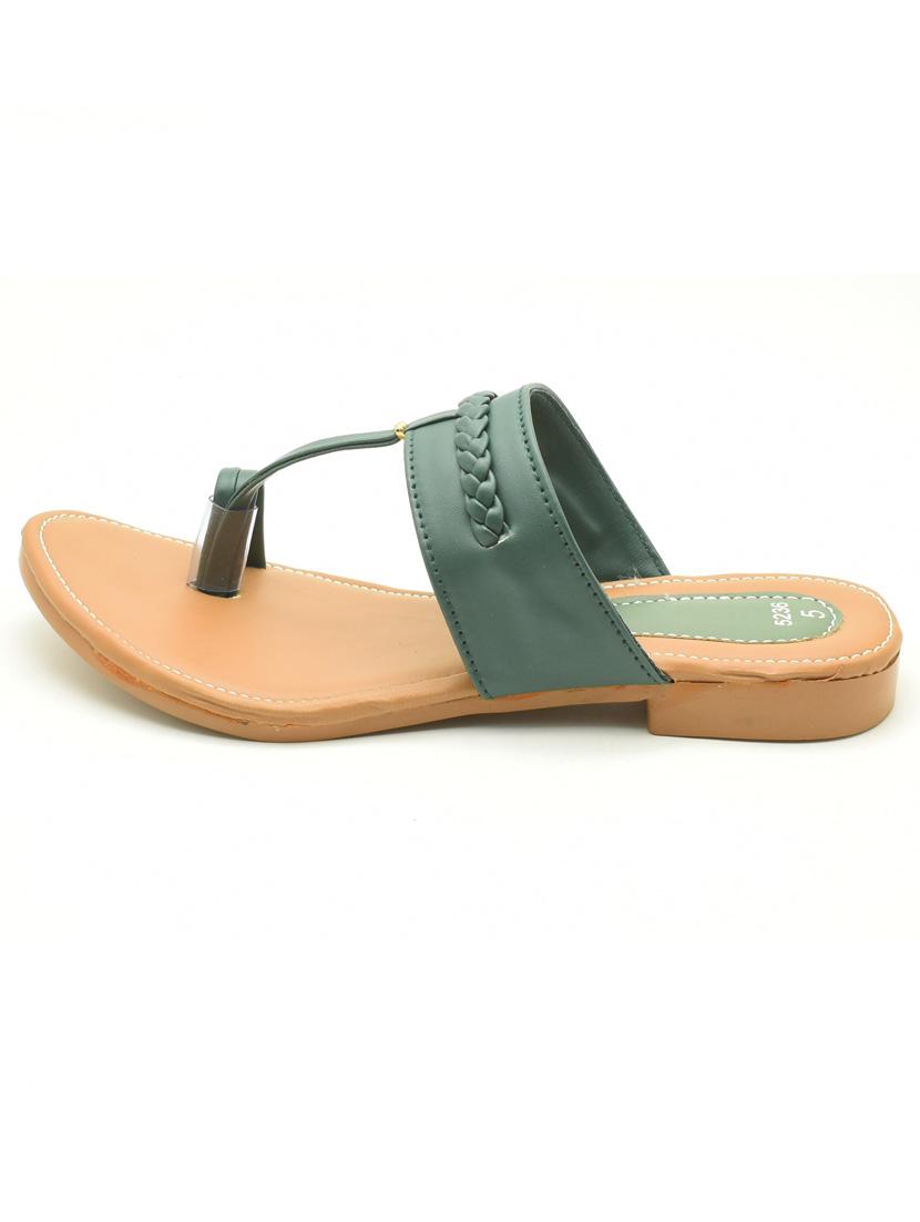 women green solid one toe sandal - 22029605 - Standard Image - 2