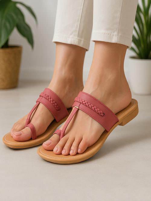 women red solid one toe sandal - 22029606 - Standard Image - 0