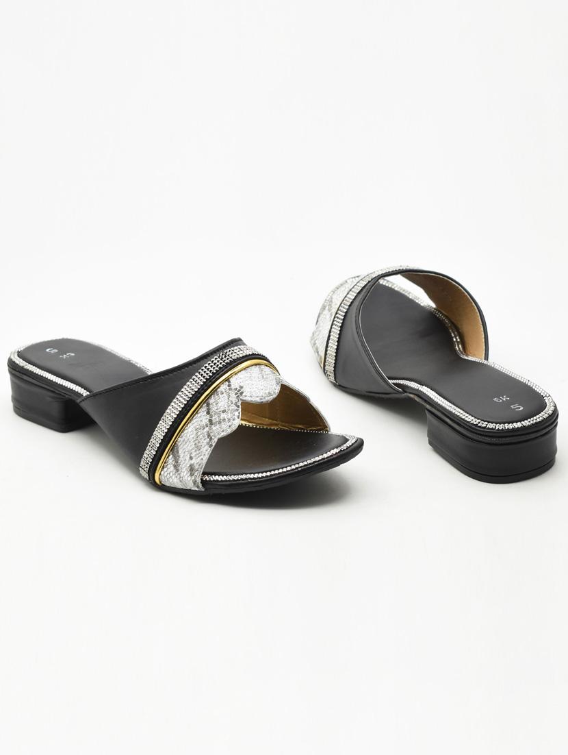women embellished slip on block heel sandal - 22029607 - Standard Image - 2