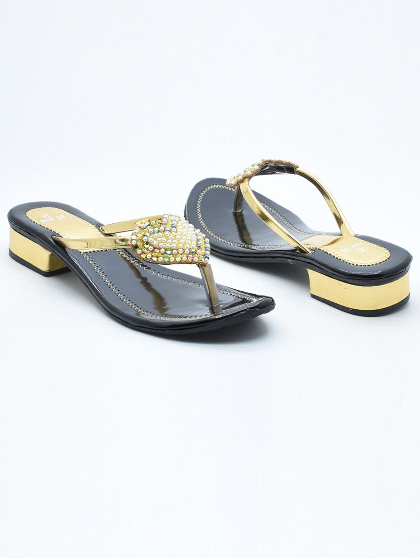 women embellished slip on block heel sandal - 22029609 - Standard Image - 2