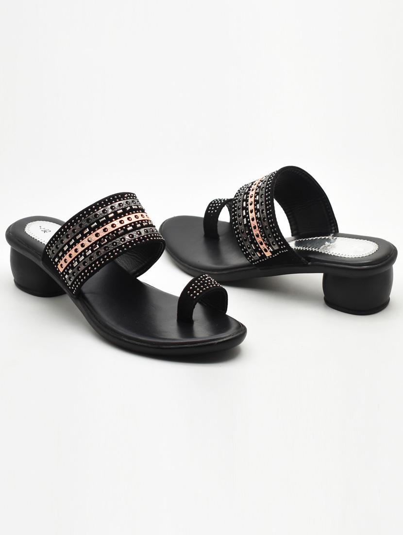 women solid one toe block heel sandal - 22029631 - Standard Image - 2