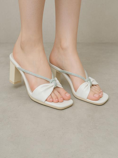women solid slip on block heel sandal - 22029648 -  Standard Image - 0