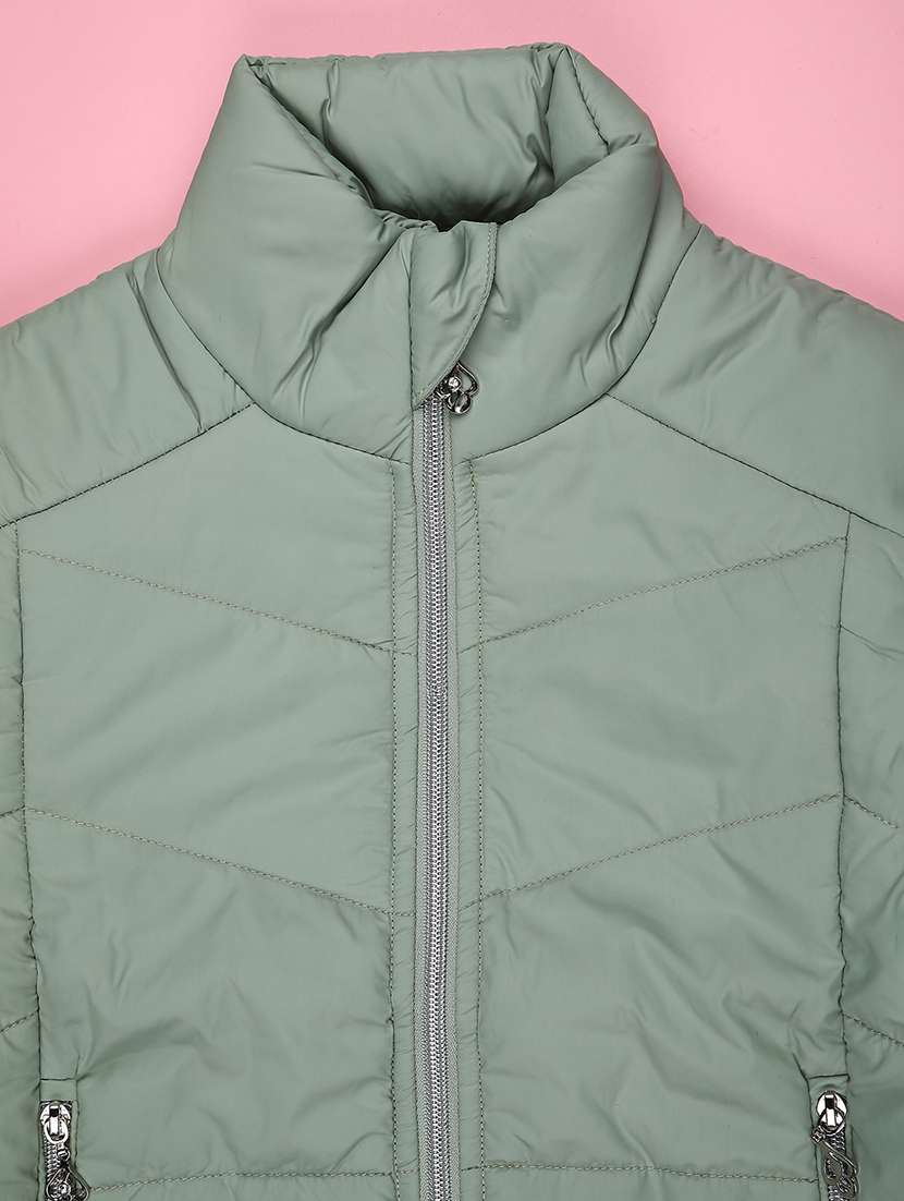 girls solid long sleeve quilted jacket - 22029941 -  Standard Image - 2