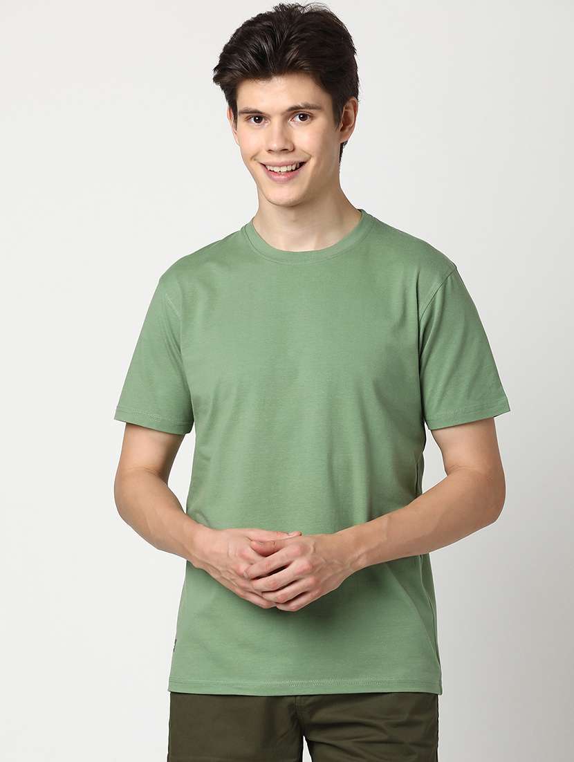 men solid short sleeve regular fit t-shirt - 22029977 - Zoom Image - 0