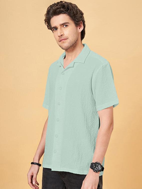 men solid short sleeve regular fit casual shirt - 22029979 - Standard Image - 2
