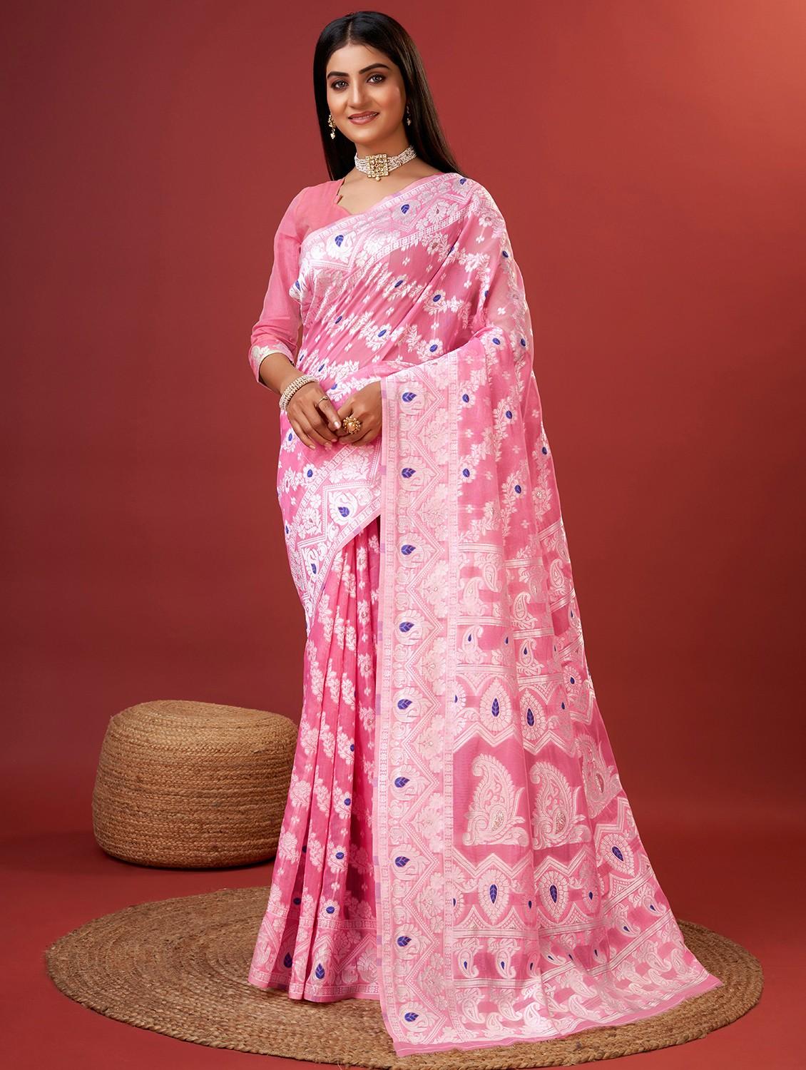 women self design banarasi saree with blouse - 22029987 -  Zoom Image - 0