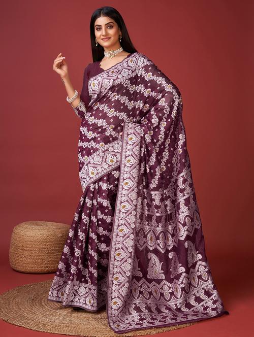 women self design banarasi saree with blouse - 22029988 - Standard Image - 0