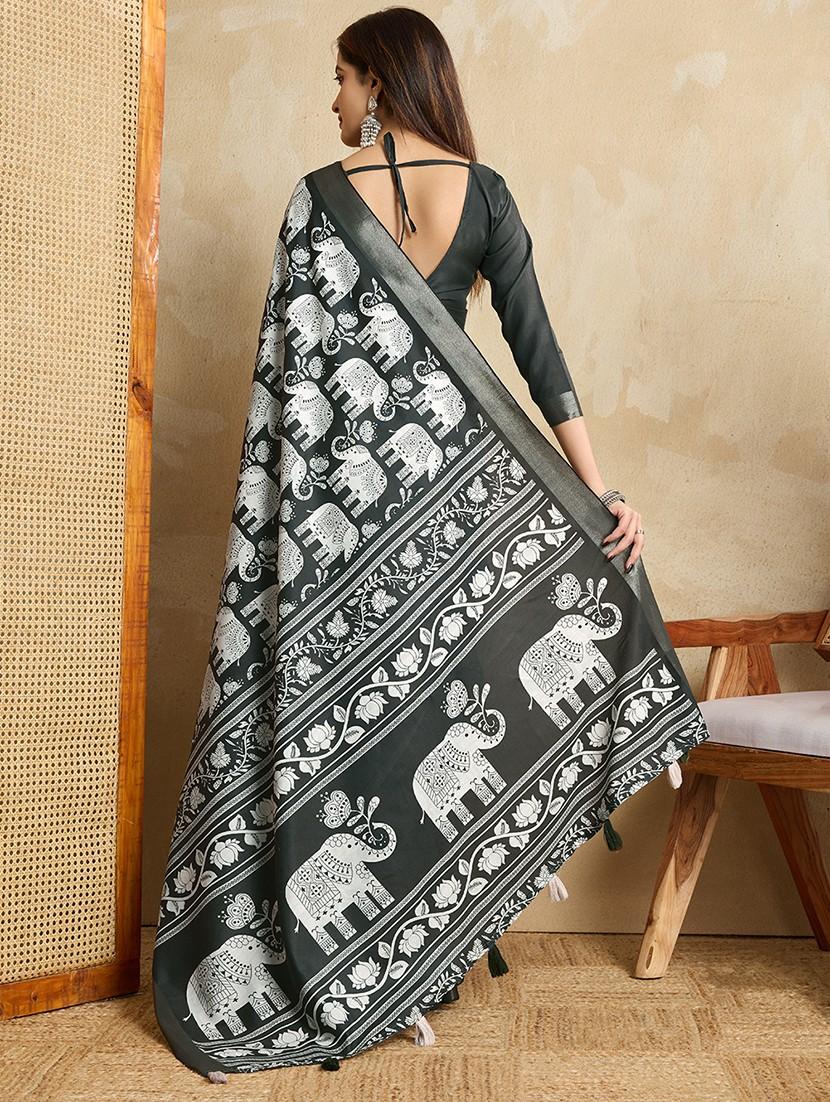 women printed casual wear saree with blouse - 22029999 - Standard Image - 2