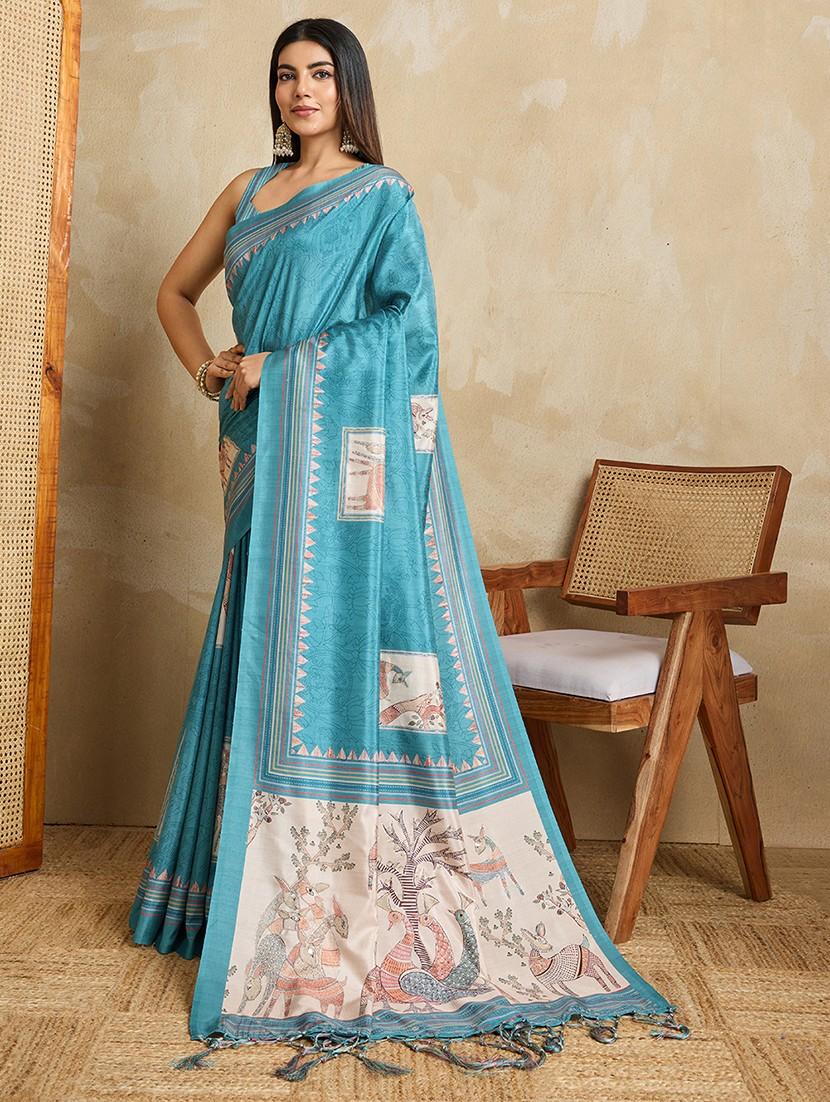 women printed casual wear saree with blouse - 22030005 - Standard Image - 2