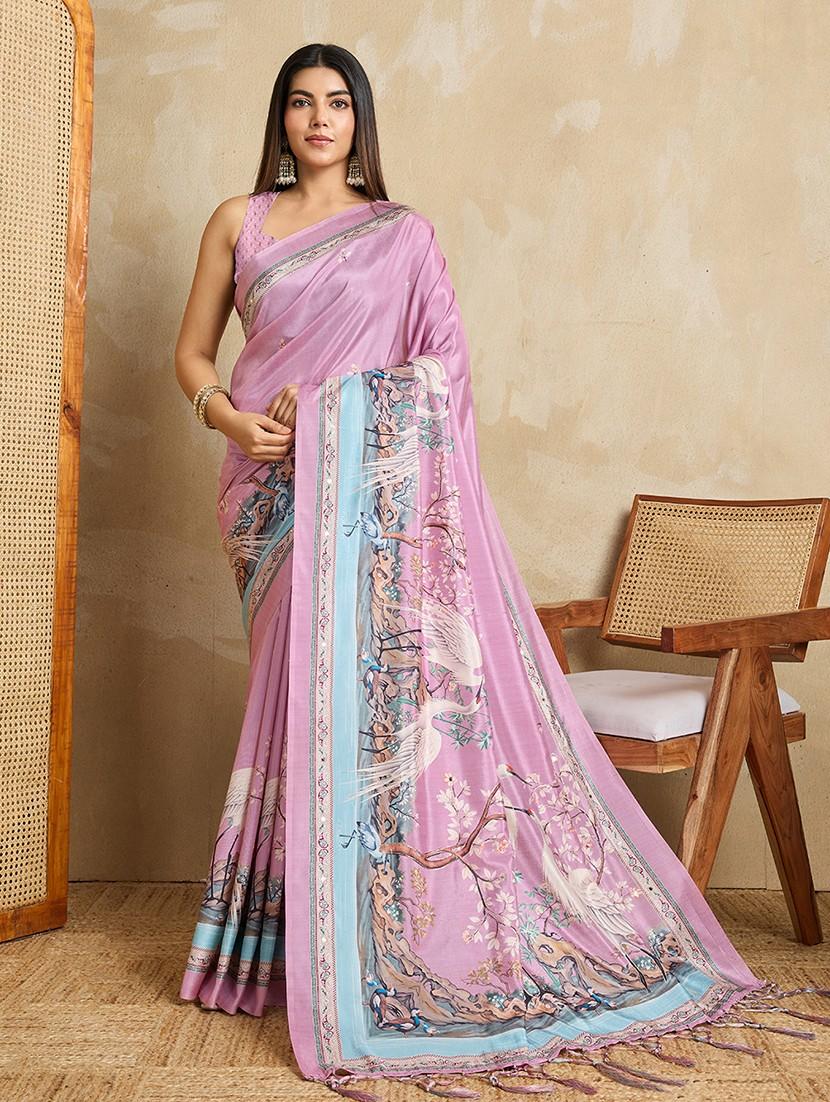 women printed casual wear saree with blouse - 22030008 -  Zoom Image - 0