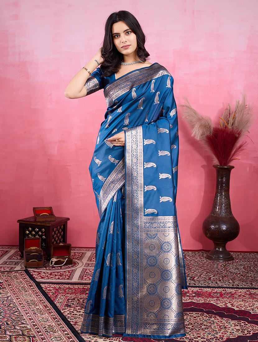 women self design banarasi saree with blouse - 22030015 - Zoom Image - 0