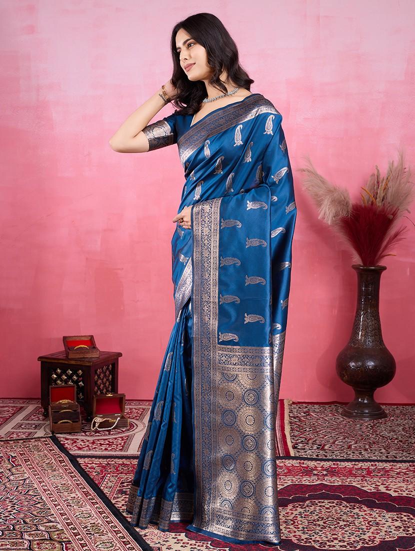 women self design banarasi saree with blouse - 22030015 - Standard Image - 2