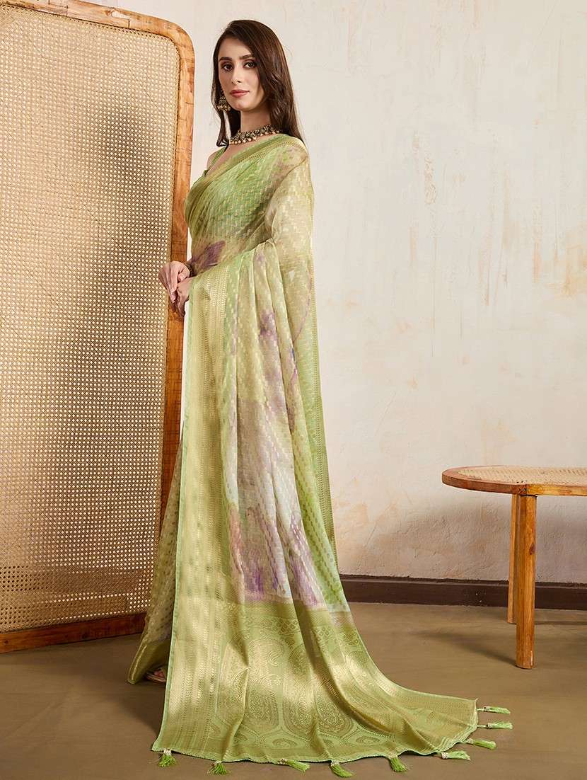 women printed bordered saree with blouse - 22030027 -  Standard Image - 2