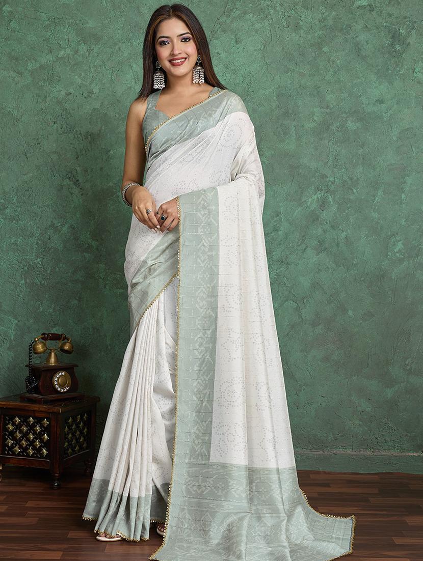 women printed bordered saree with blouse - 22030028 -  Zoom Image - 0