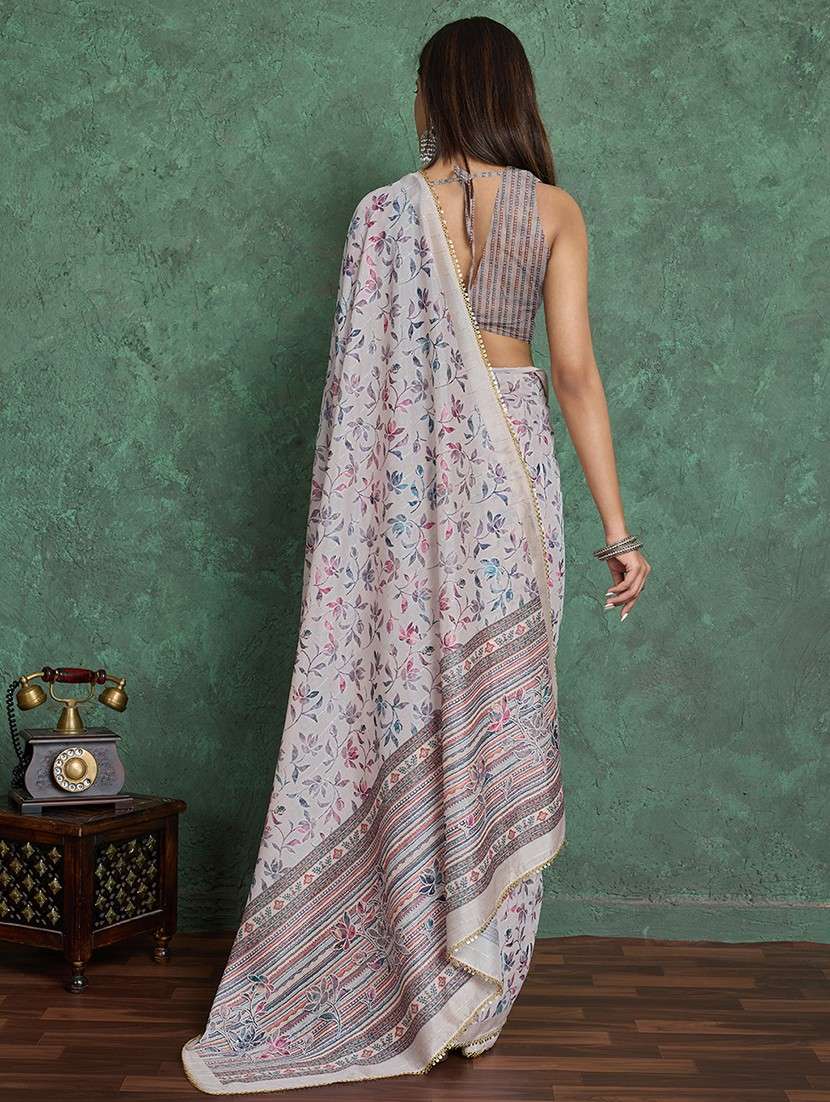 women floral printed saree with blouse - 22030031 -  Standard Image - 2