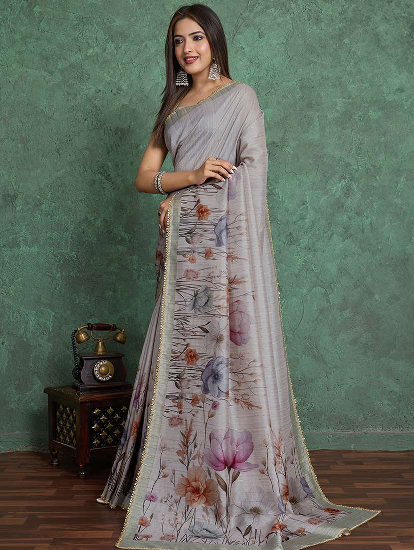 women floral printed saree with blouse - 22030036 -  Standard Image - 2