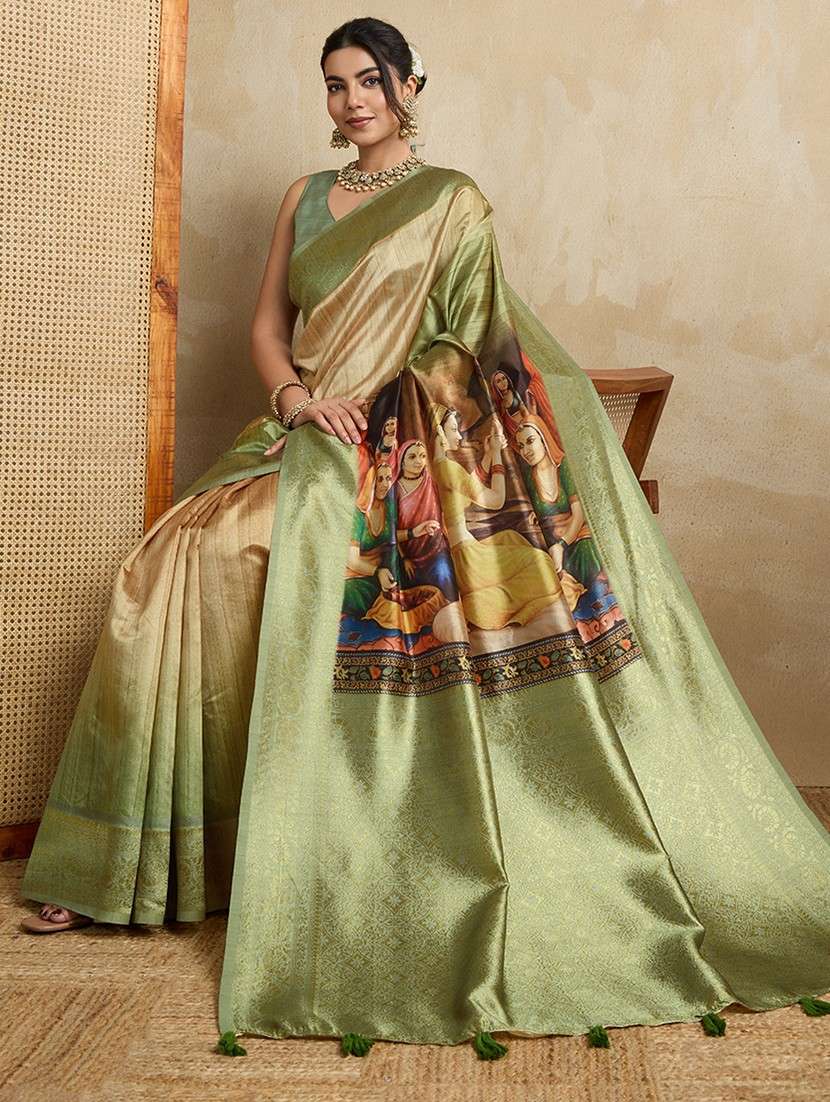 women printed bordered saree with blouse - 22030040 - Standard Image - 2