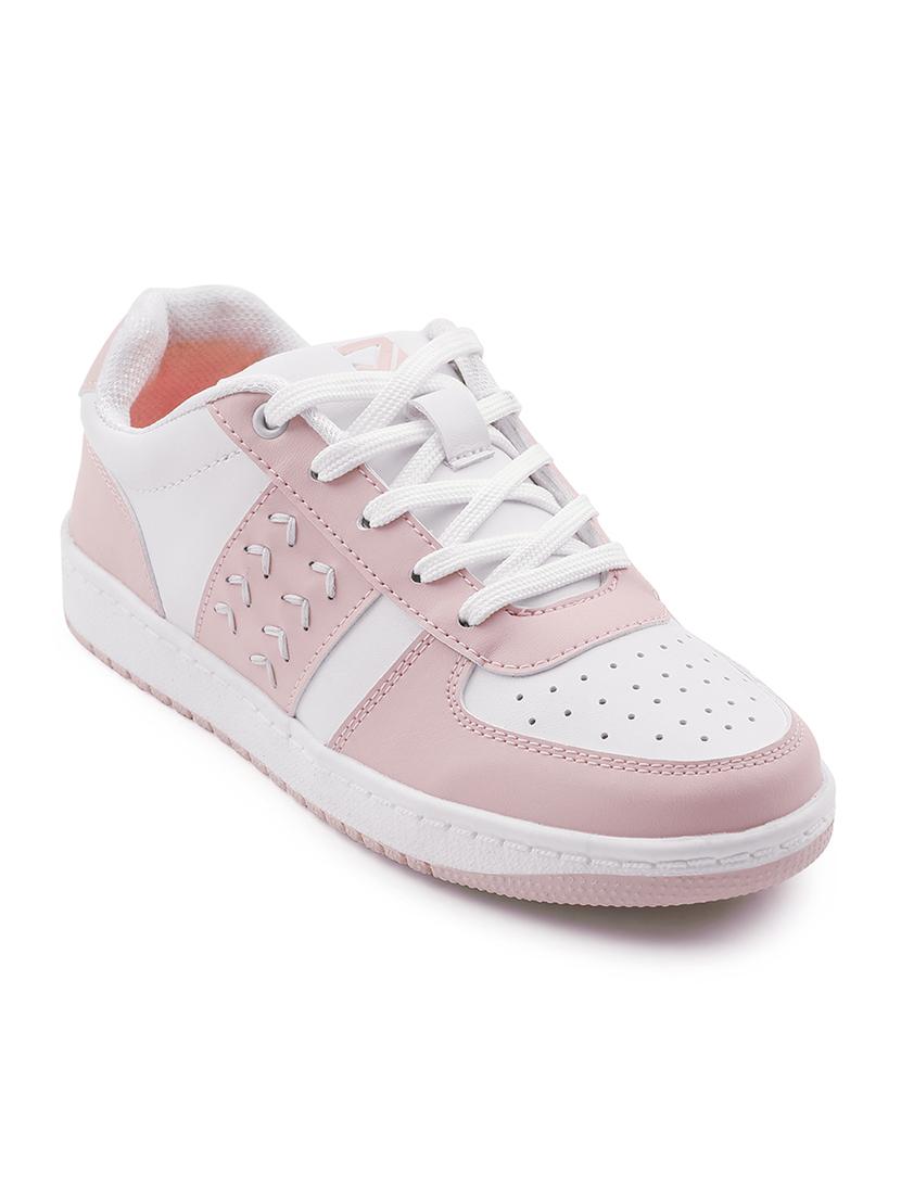 women peach lace-up sneaker - 22030117 - Standard Image - 2