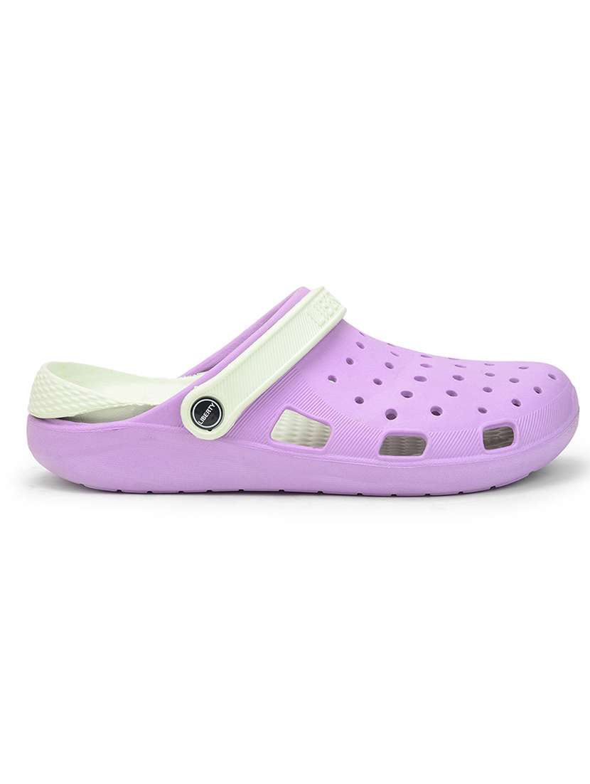 women solid purple slip on clogs - 22030183 -  Standard Image - 2
