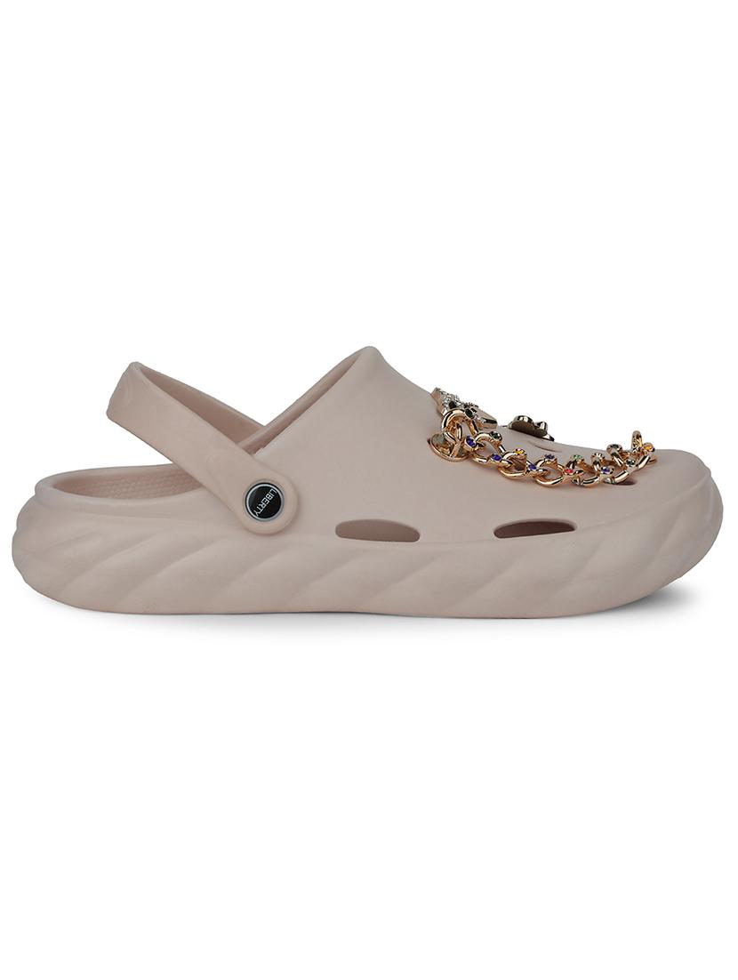 beige embellished slip-on clogs - 22030186 - Standard Image - 2