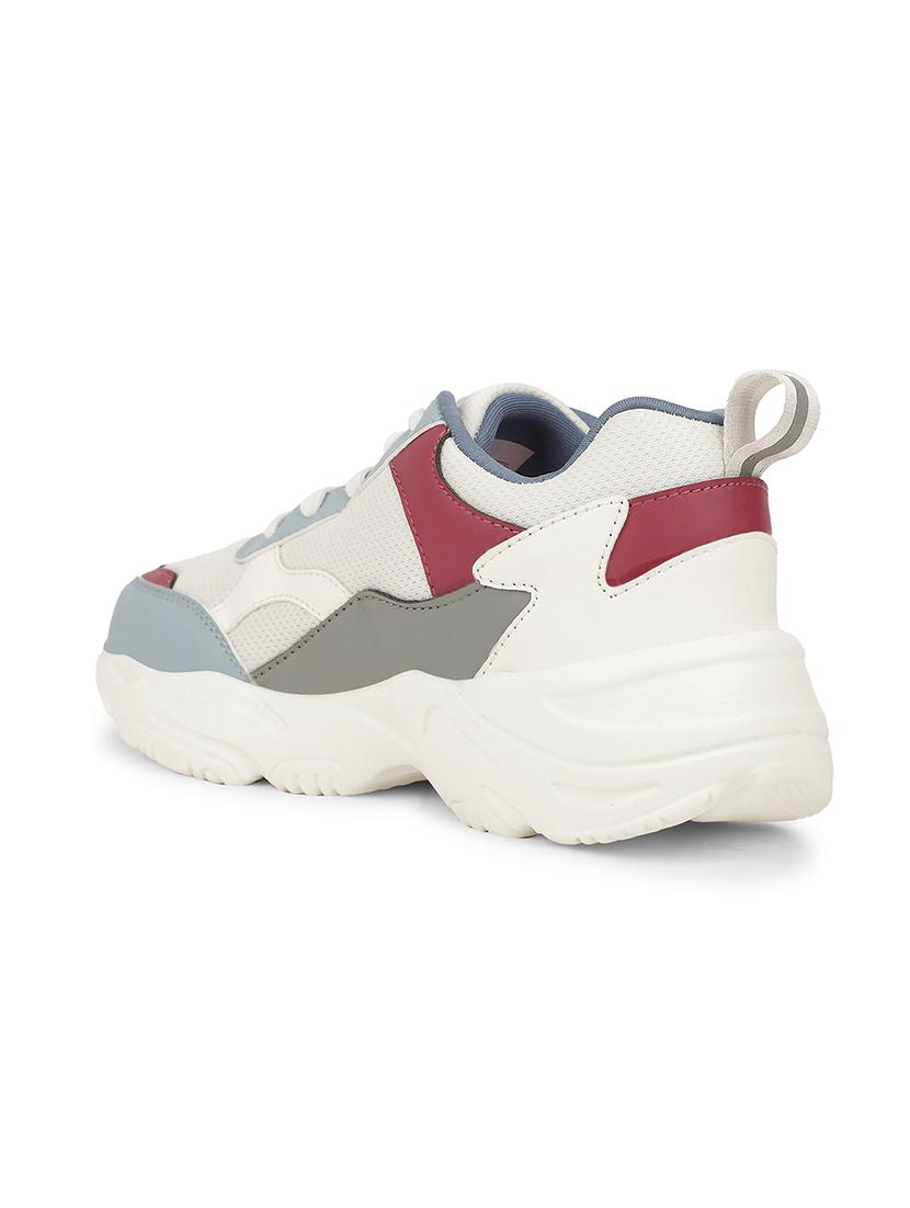 women white color blocked lace up sneaker - 22030219 - Standard Image - 2